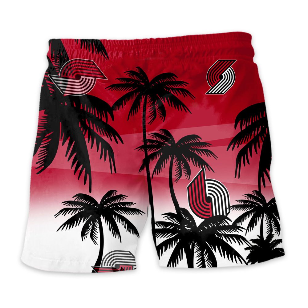 Portland Trail Blazers Hawaiian Shorts Coconut Tree - Image 4