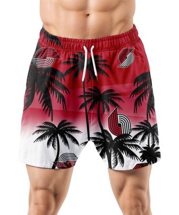 Portland Trail Blazers Hawaiian Shorts Coconut Tree