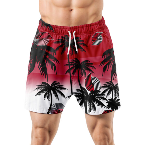 Portland Trail Blazers Hawaiian Shorts Coconut Tree - Image 5