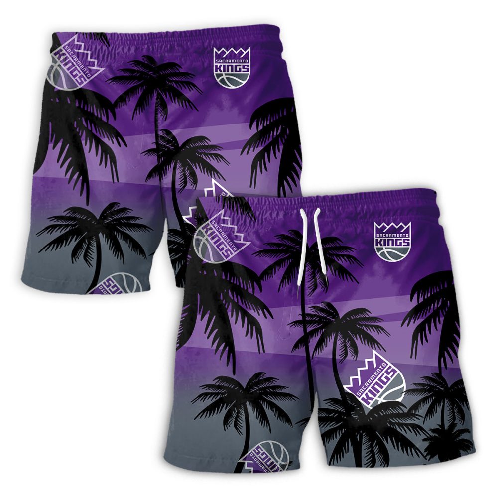 Sacramento Kings Hawaiian Shorts Coconut Tree - Image 2