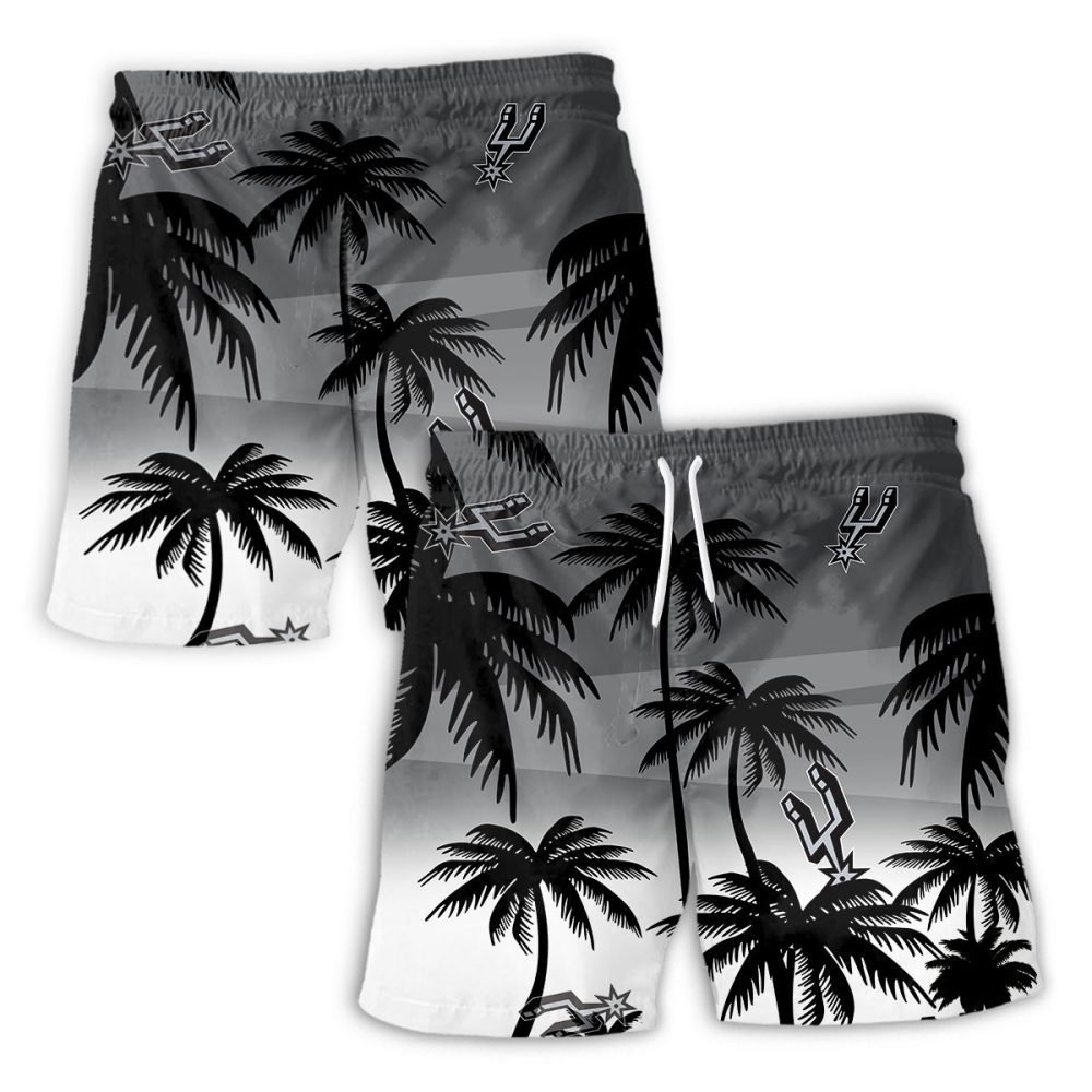 San Antonio Spurs Hawaiian Shorts Coconut Tree - Image 2