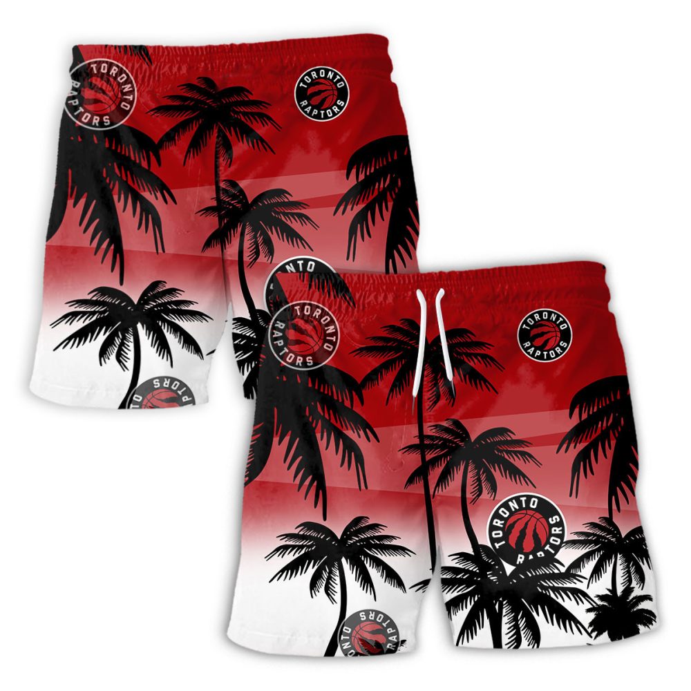 Toronto Raptors Hawaiian Shorts Coconut Tree - Image 2