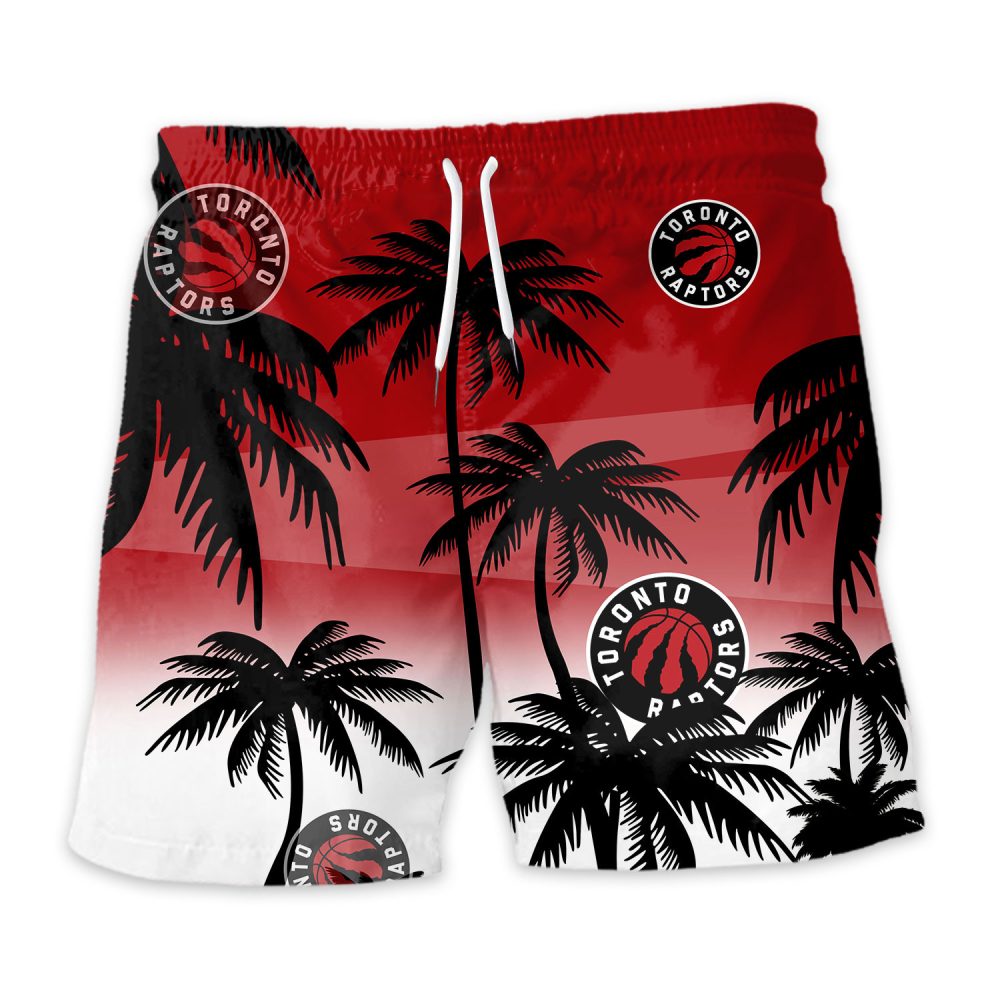 Toronto Raptors Hawaiian Shorts Coconut Tree - Image 3
