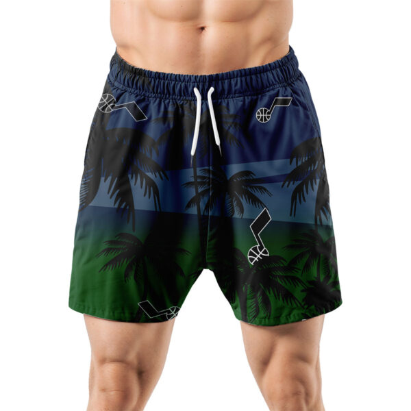 Utah Jazz Hawaiian Shorts Coconut Tree - Image 5