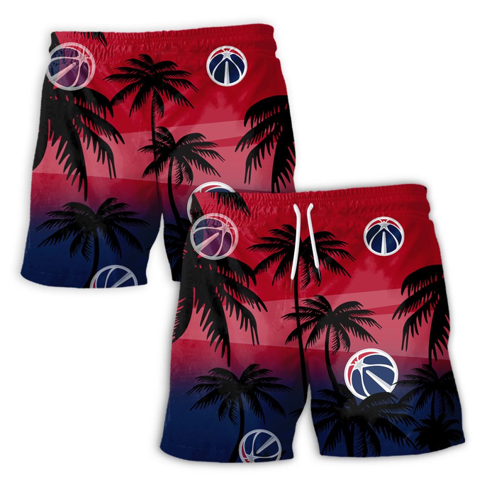 Washington Wizards Hawaiian Shorts Coconut Tree - Image 2