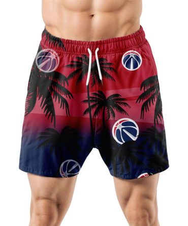 Washington Wizards Hawaiian Shorts Coconut Tree