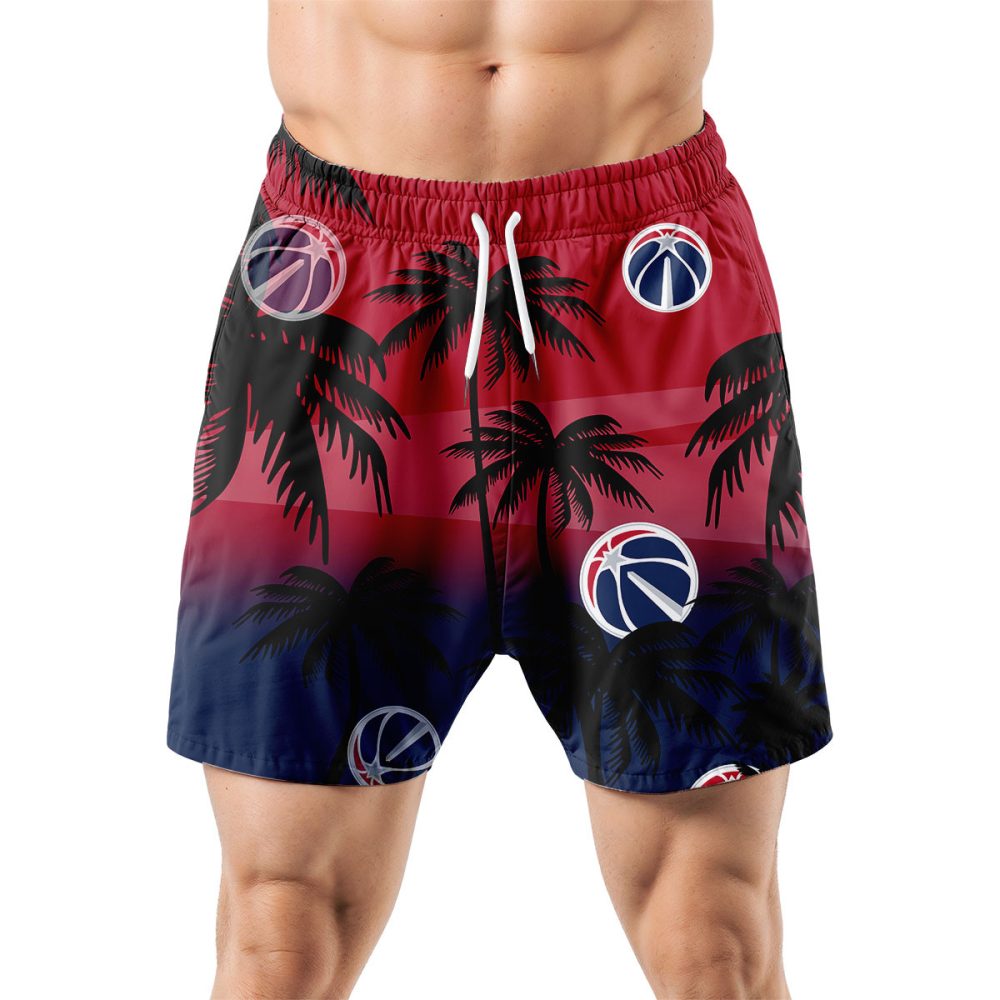 Washington Wizards Hawaiian Shorts Coconut Tree