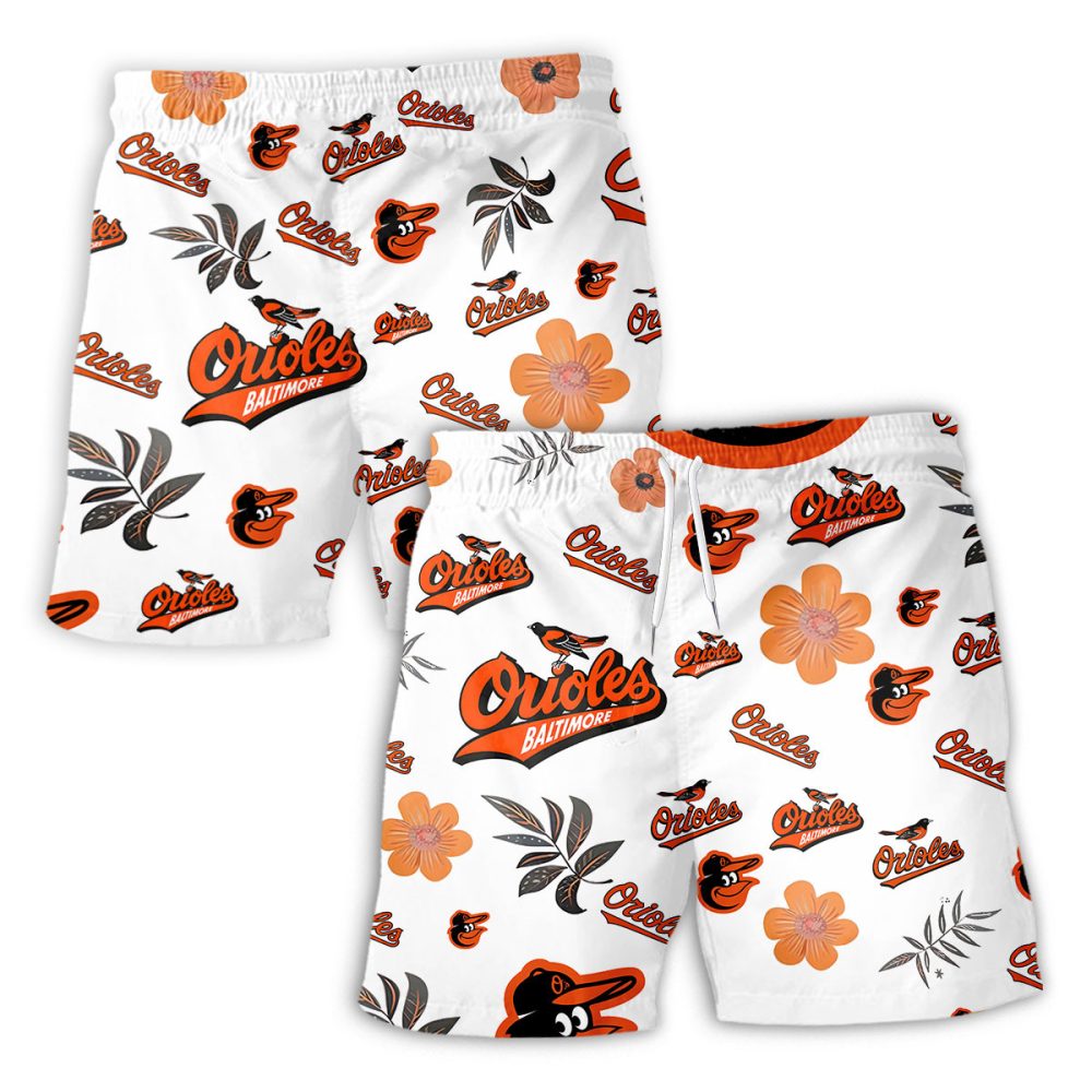 Baltimore Orioles Hawaiian Shorts Tropical Beach - Image 2