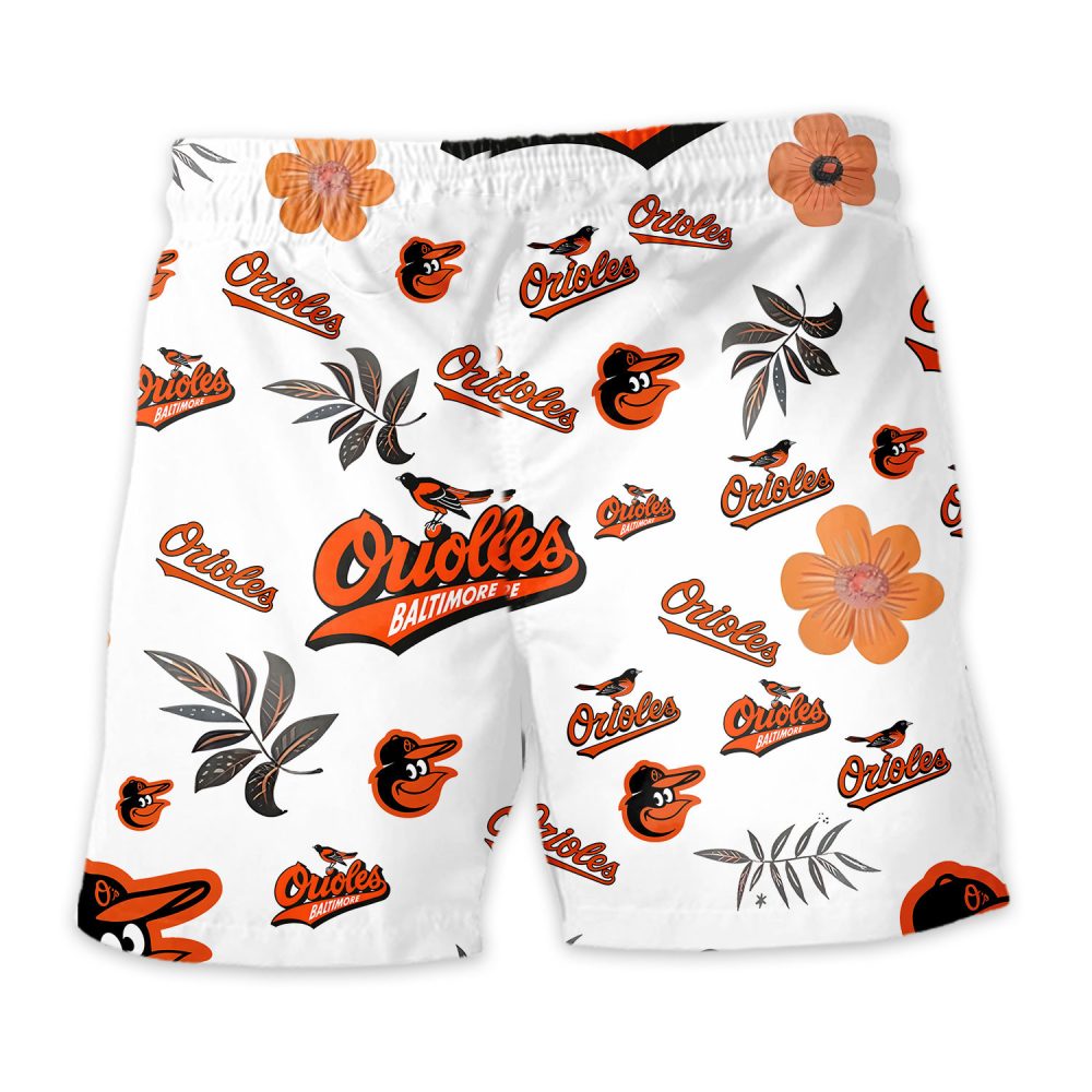 Baltimore Orioles Hawaiian Shorts Tropical Beach - Image 4