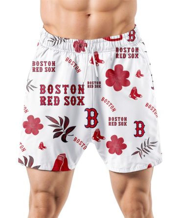 Boston Red Sox Hawaiian Shorts Tropical Beach