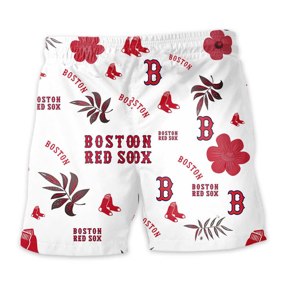 Boston Red Sox Hawaiian Shorts Tropical Beach - Image 4