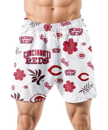 Cincinnati Reds Hawaiian Shorts Tropical Beach