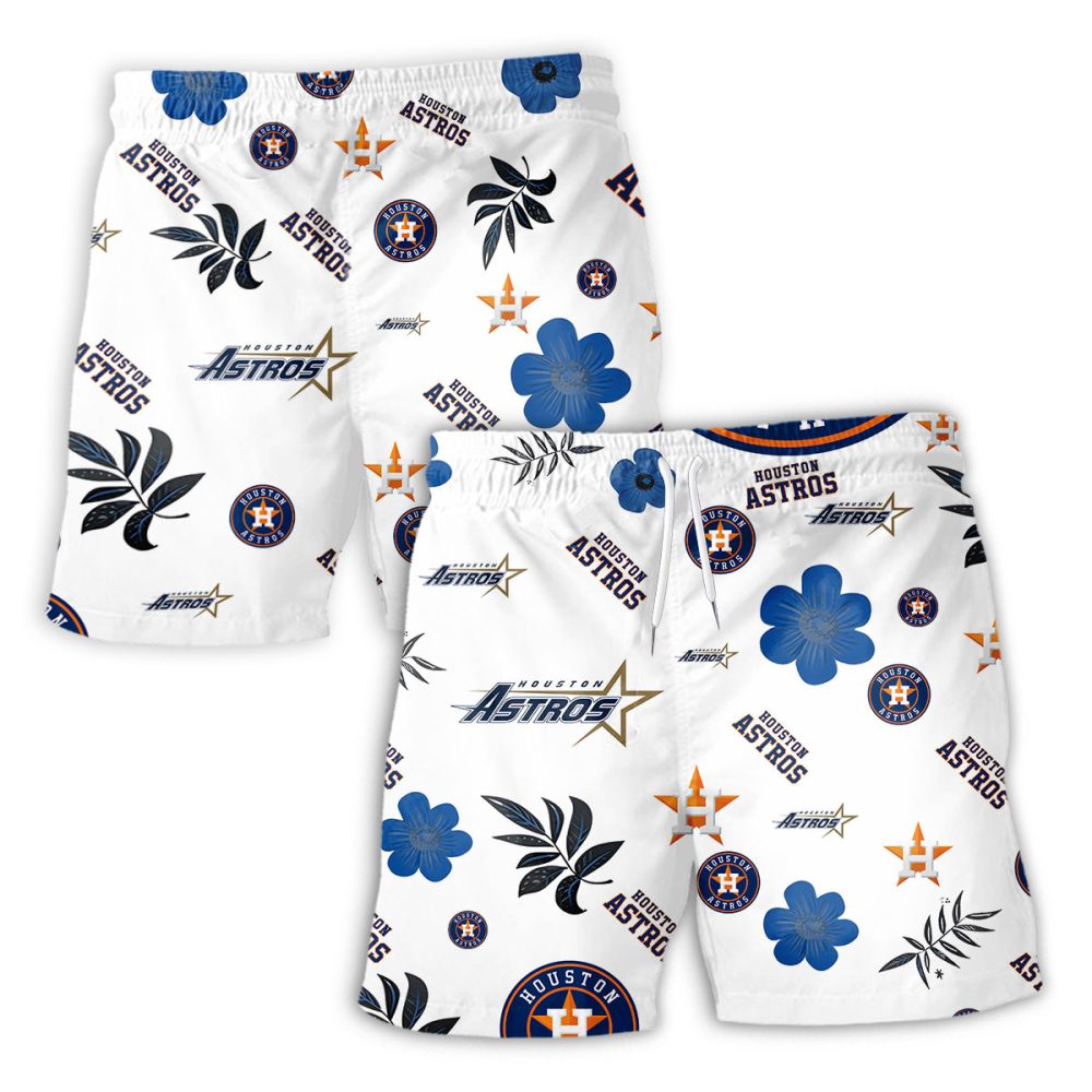 Houston Astros Hawaiian Shorts Tropical Beach - Image 2