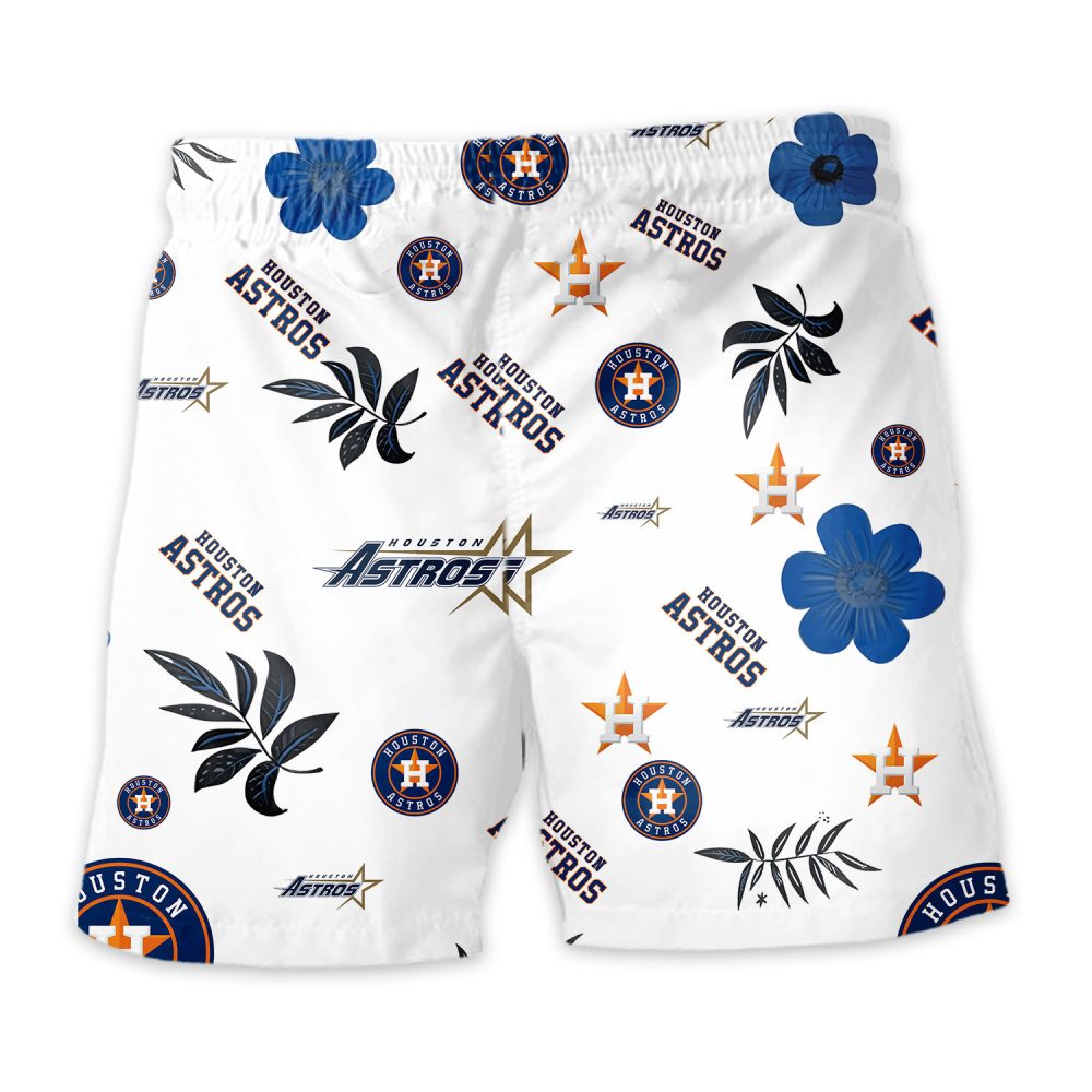 Houston Astros Hawaiian Shorts Tropical Beach - Image 4