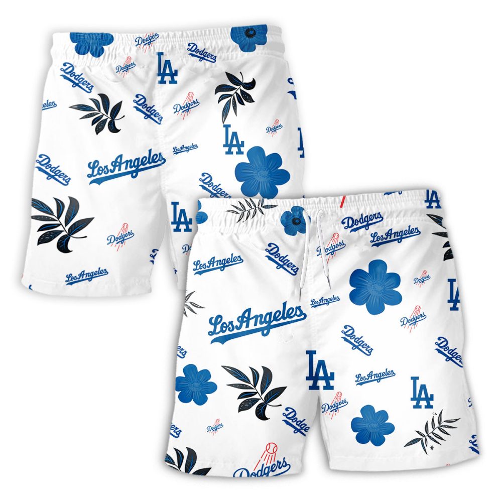 Los Angeles Dodgers Hawaiian Shorts Tropical Beach - Image 2
