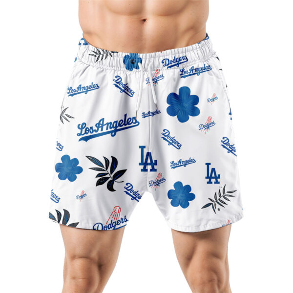 Los Angeles Dodgers Hawaiian Shorts Tropical Beach - Image 5