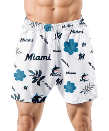 Miami Marlins Hawaiian Shorts Tropical Beach