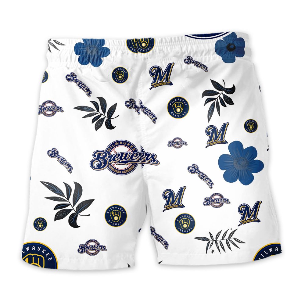 Milwaukee Brewers Hawaiian Shorts Tropical Beach - Image 4
