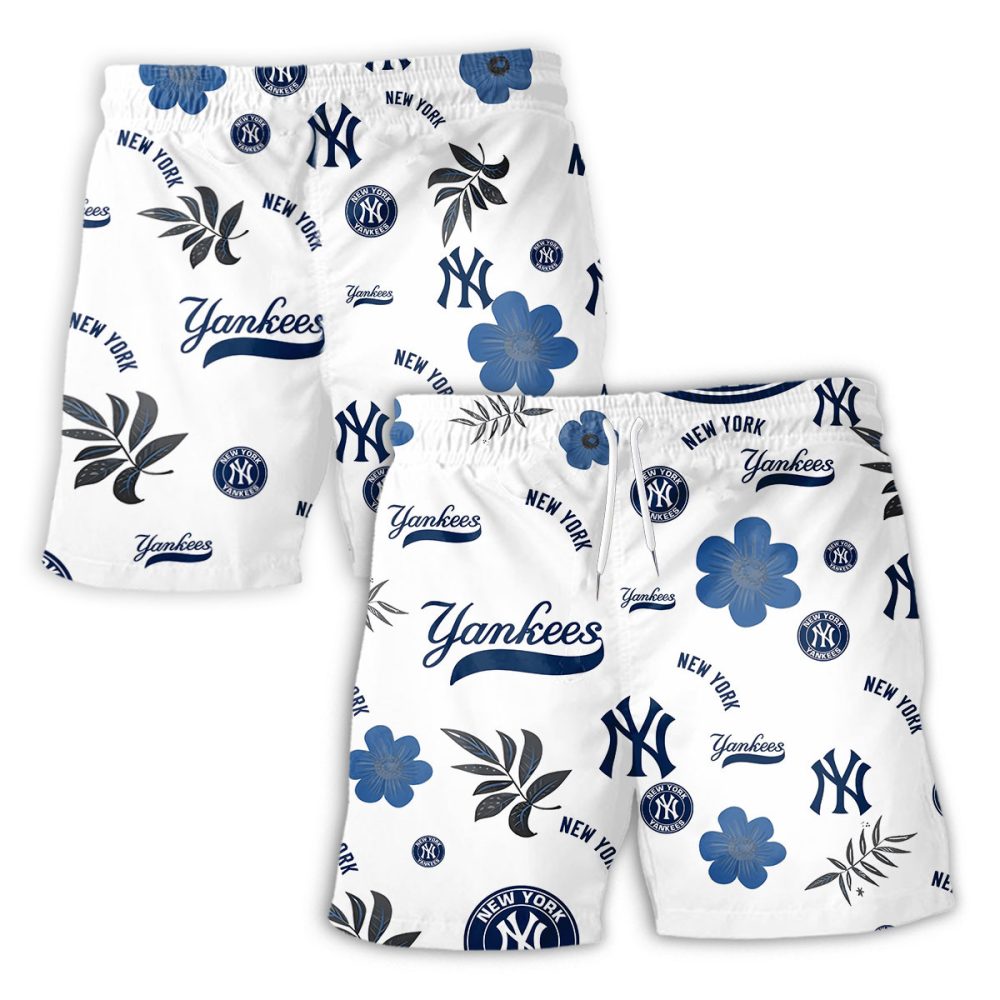 New York Yankees Hawaiian Shorts Tropical Beach - Image 2