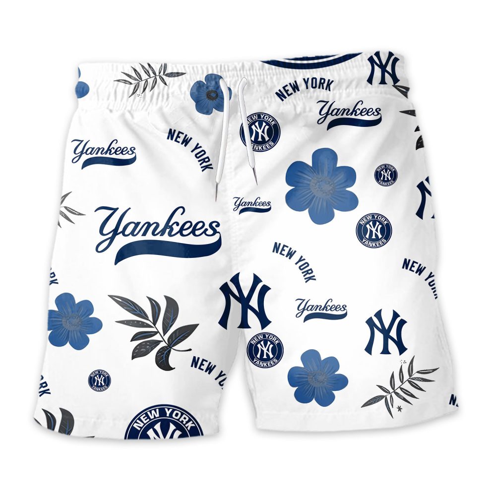 New York Yankees Hawaiian Shorts Tropical Beach - Image 3