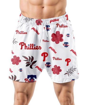 Philadelphia Phillies Hawaiian Shorts Tropical Beach