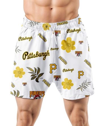 Pittsburgh Pirates Hawaiian Shorts Tropical Beach