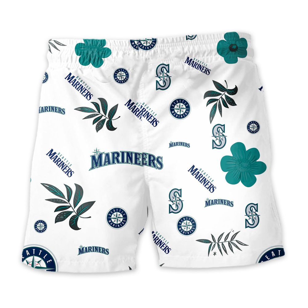 Seattle Mariners Hawaiian Shorts Tropical Beach - Image 4