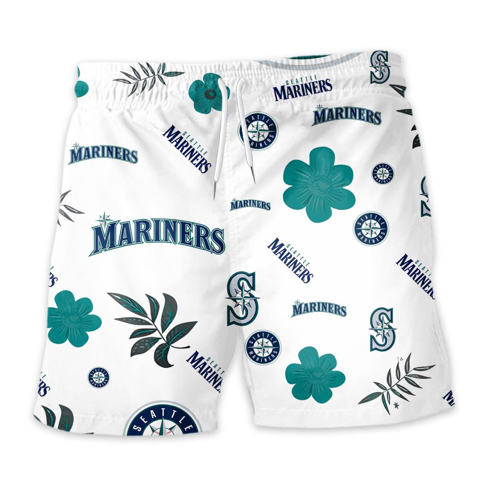 Seattle Mariners Hawaiian Shorts Tropical Beach - Image 3