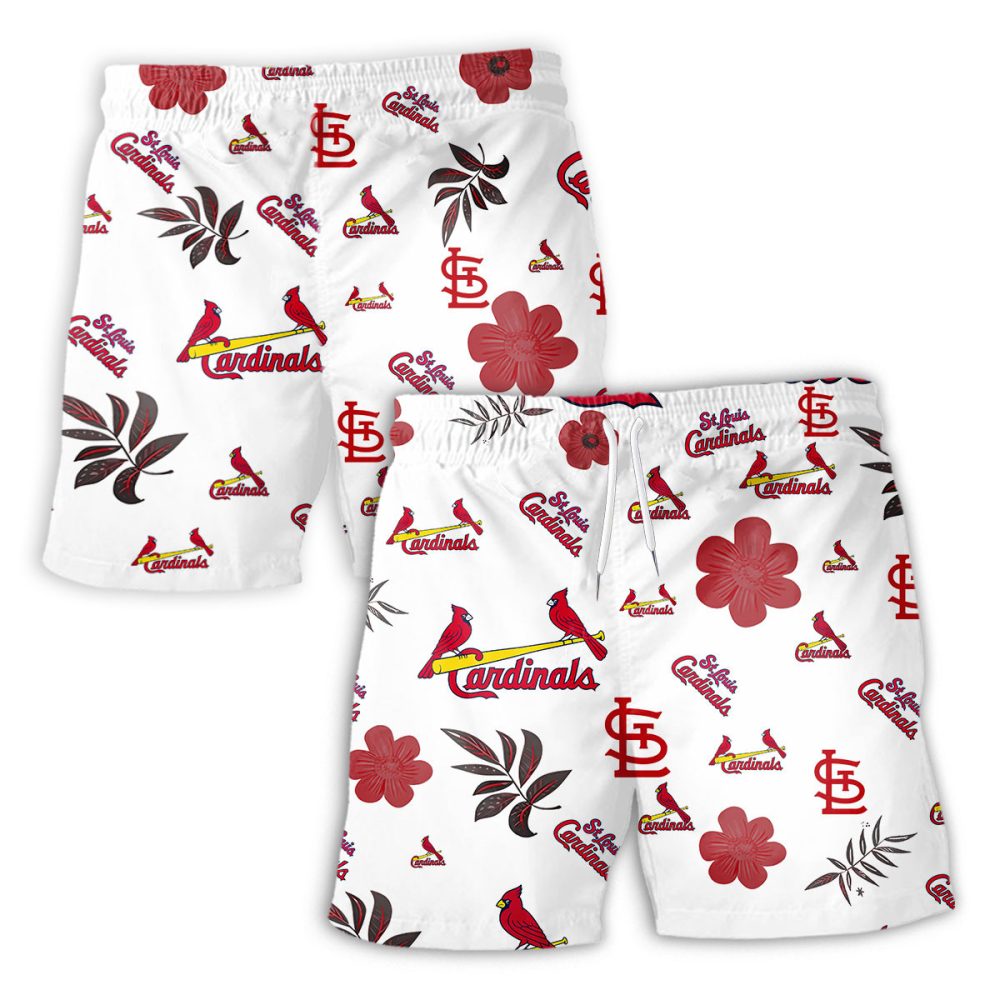 St. Louis Cardinals Hawaiian Shorts Tropical Beach - Image 2