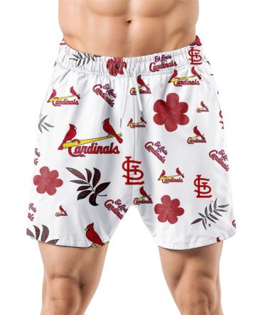 St. Louis Cardinals Hawaiian Shorts Tropical Beach