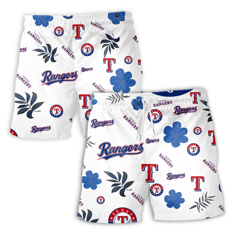 Texas Rangers Hawaiian Shorts Tropical Beach - Image 2