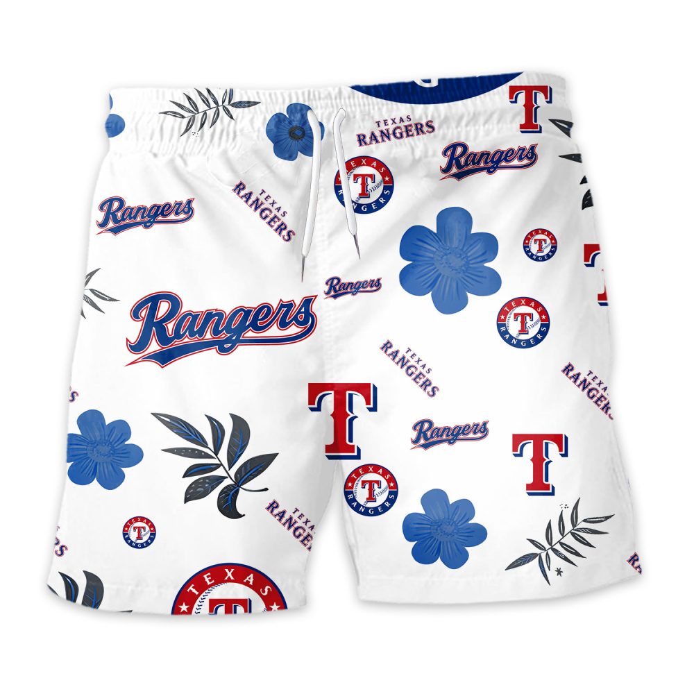 Texas Rangers Hawaiian Shorts Tropical Beach - Image 3