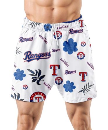 Texas Rangers Hawaiian Shorts Tropical Beach