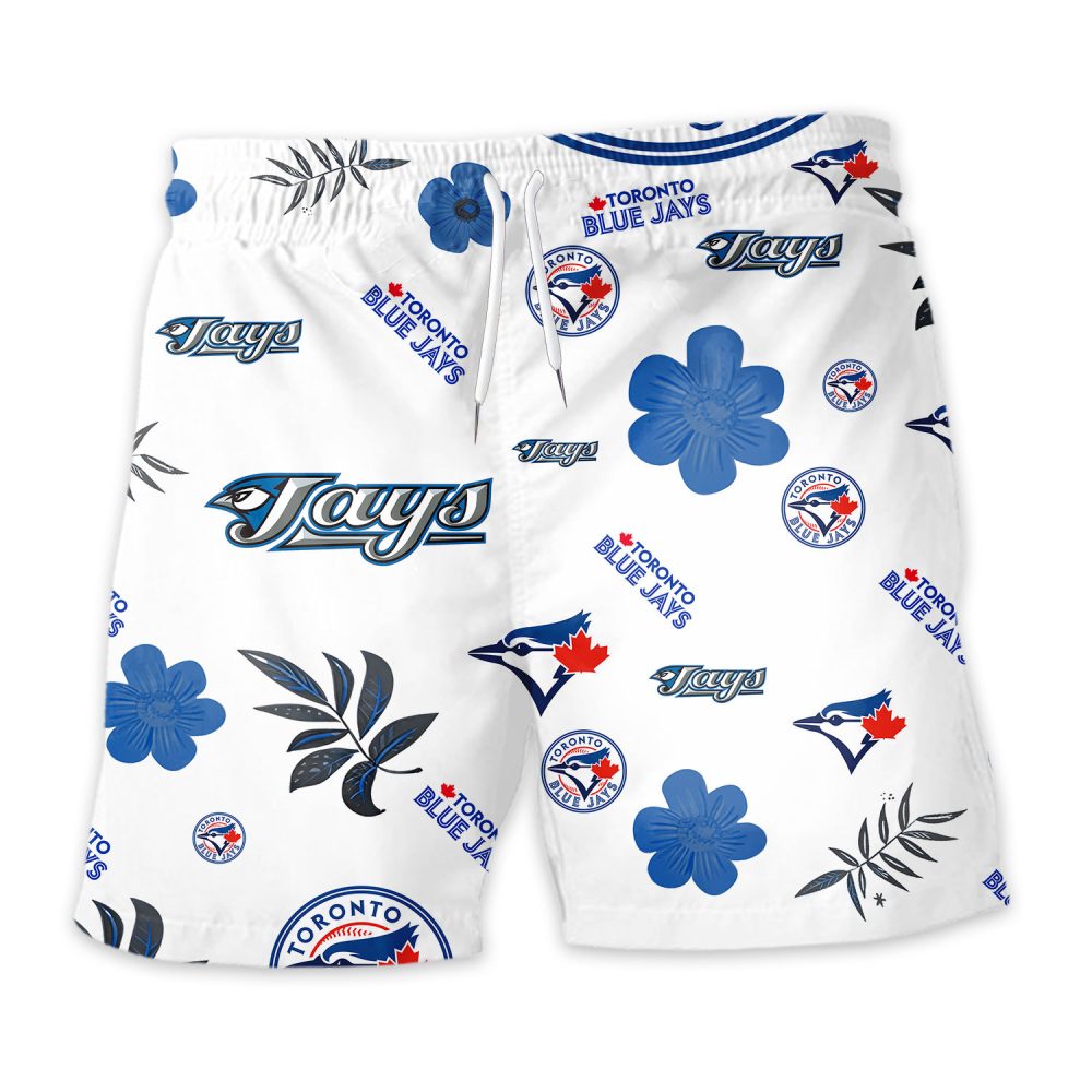 Toronto Blue Jays Hawaiian Shorts Tropical Beach - Image 3