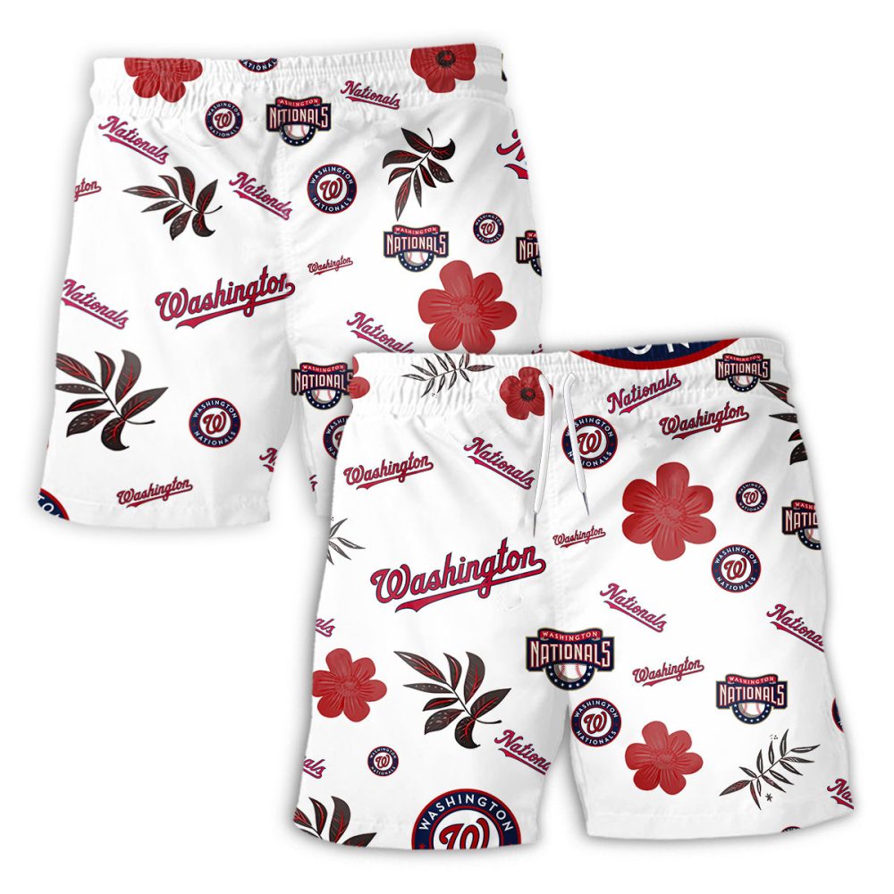Washington Nationals Hawaiian Shorts Tropical Beach - Image 2