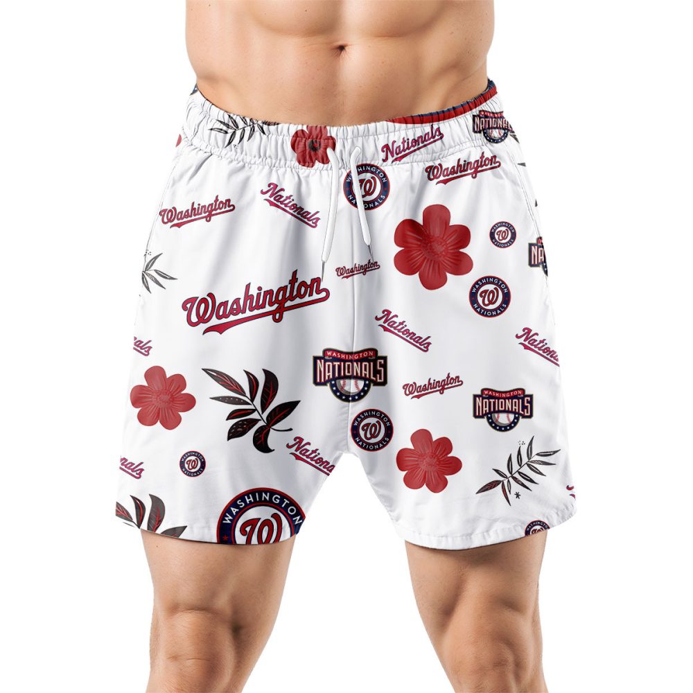 Washington Nationals Hawaiian Shorts Tropical Beach