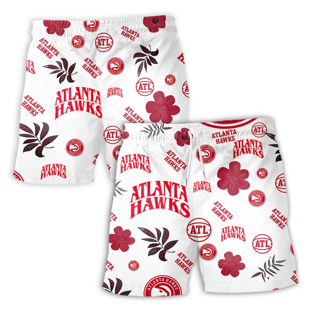 Atlanta Hawks Hawaiian Shorts Tropical Beach - Image 2