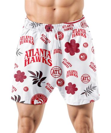 Atlanta Hawks Hawaiian Shorts Tropical Beach