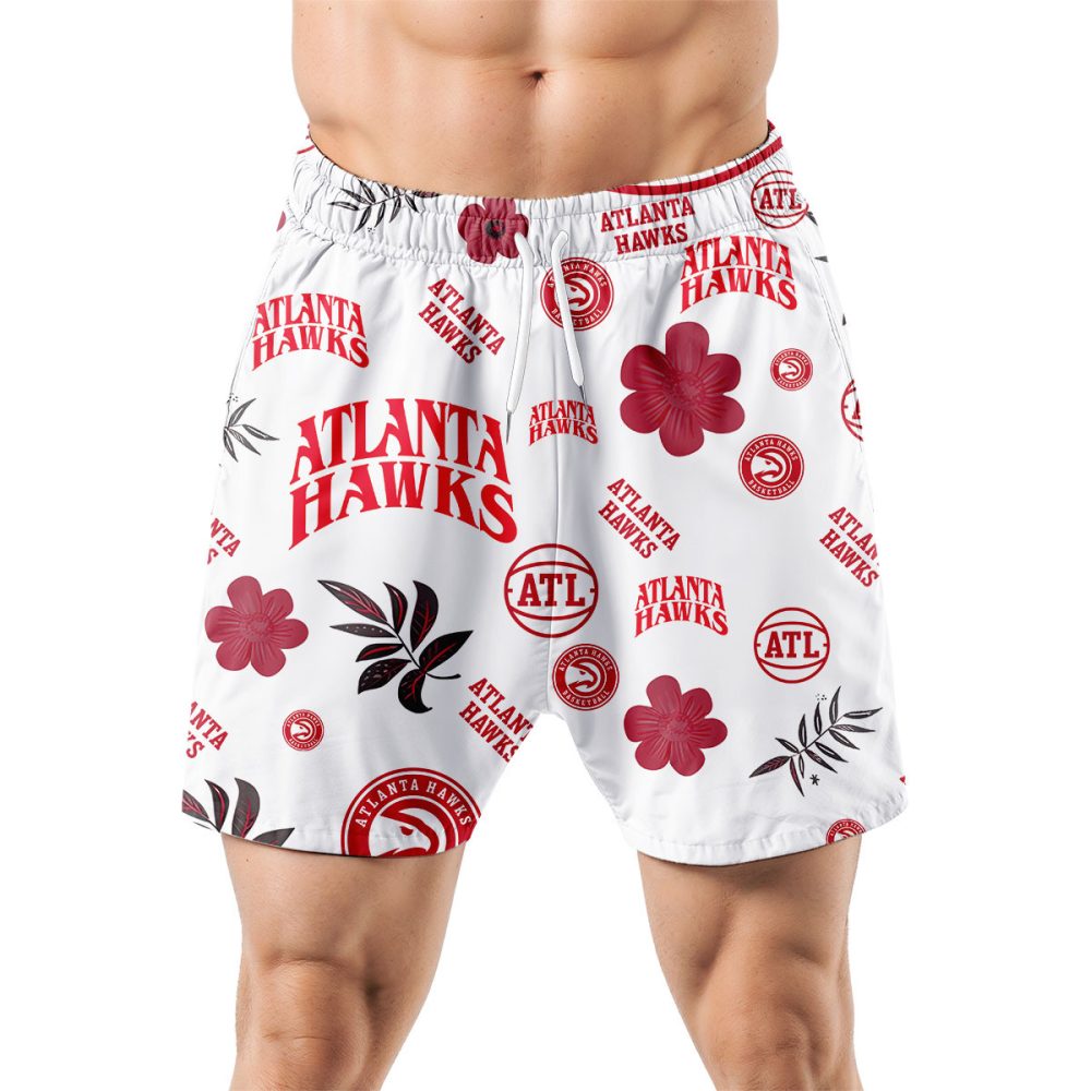 Atlanta Hawks Hawaiian Shorts Tropical Beach