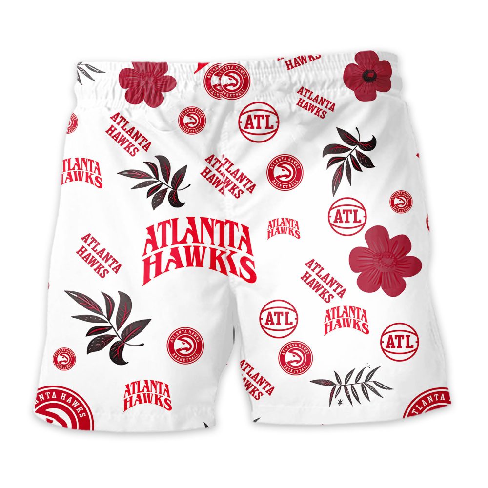 Atlanta Hawks Hawaiian Shorts Tropical Beach - Image 4