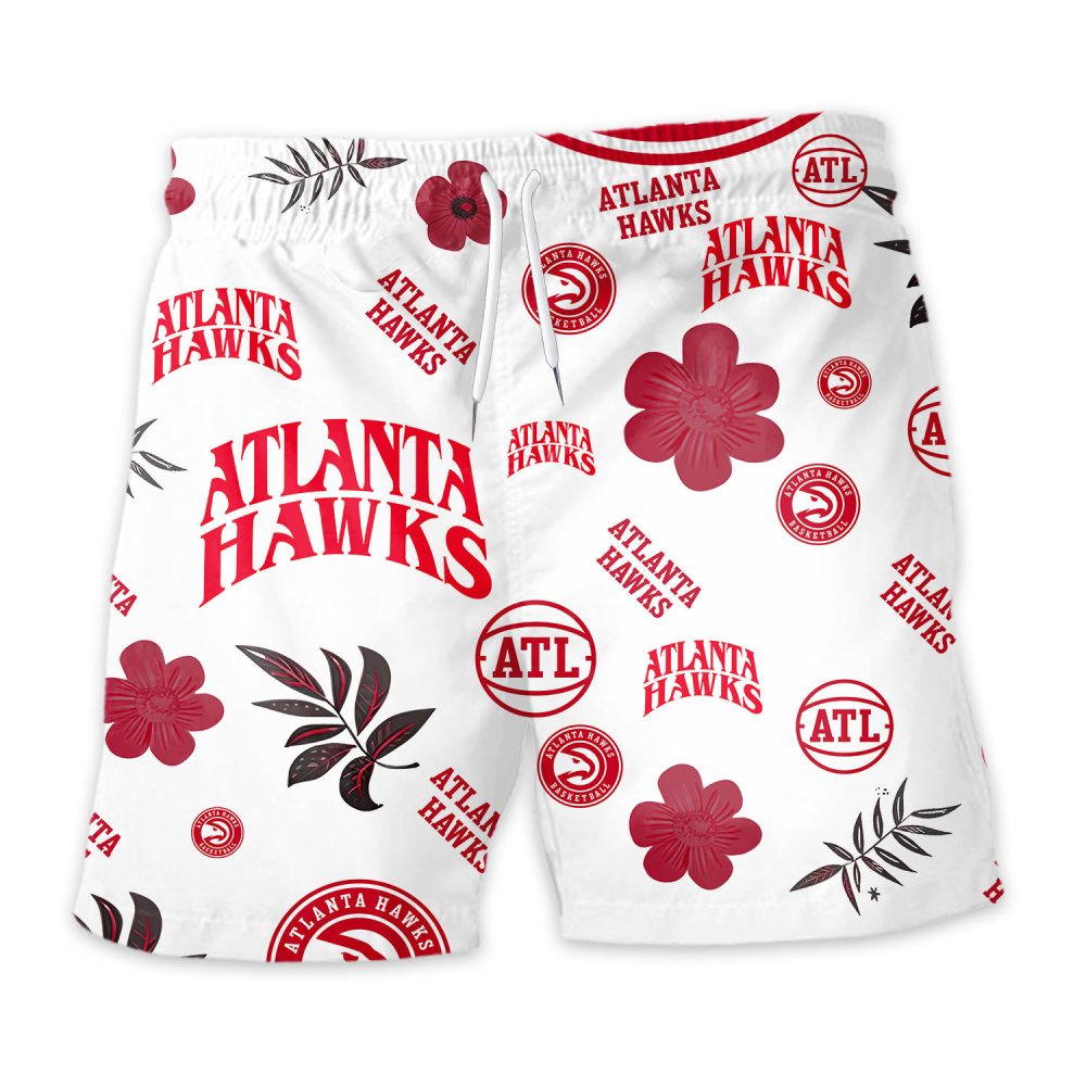 Atlanta Hawks Hawaiian Shorts Tropical Beach - Image 3