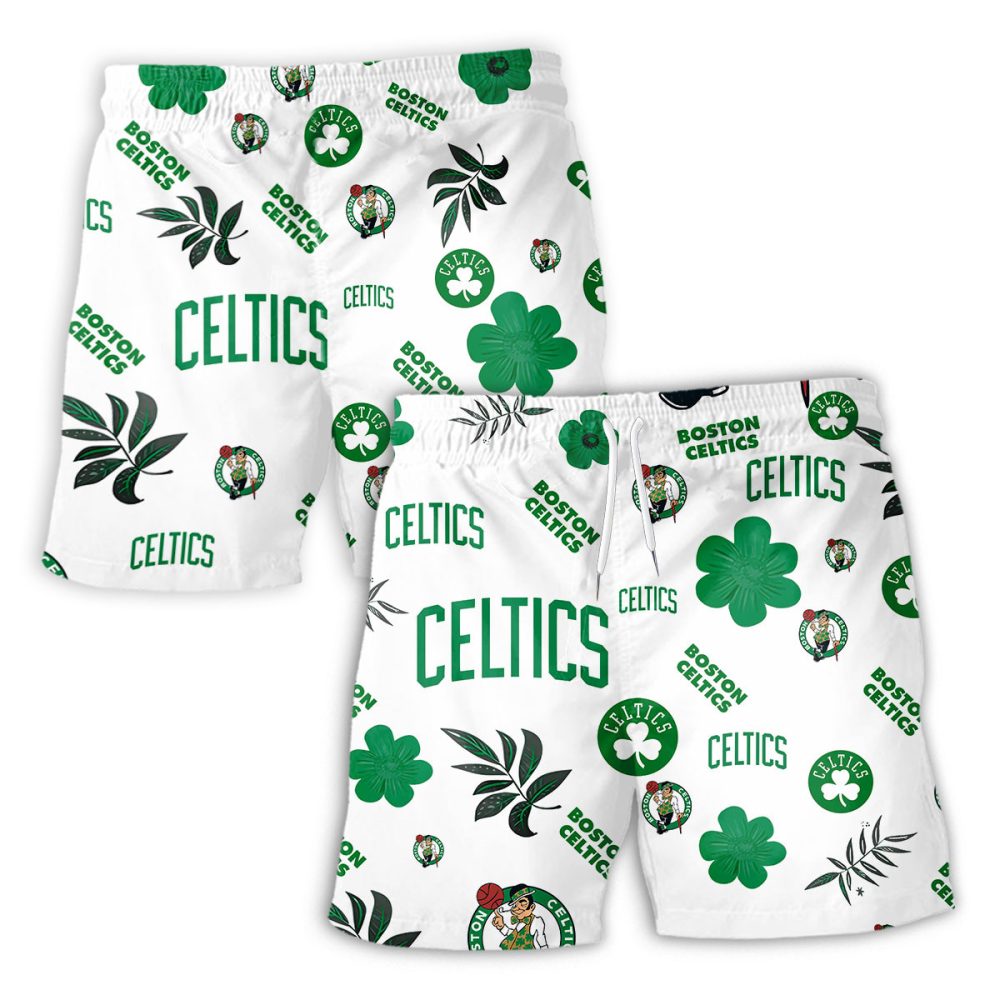 Boston Celtics Hawaiian Shorts Tropical Beach - Image 2