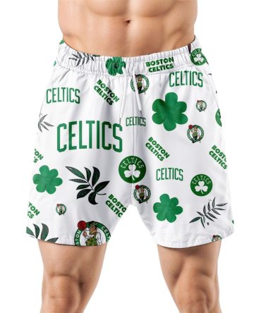 Boston Celtics Hawaiian Shorts Tropical Beach