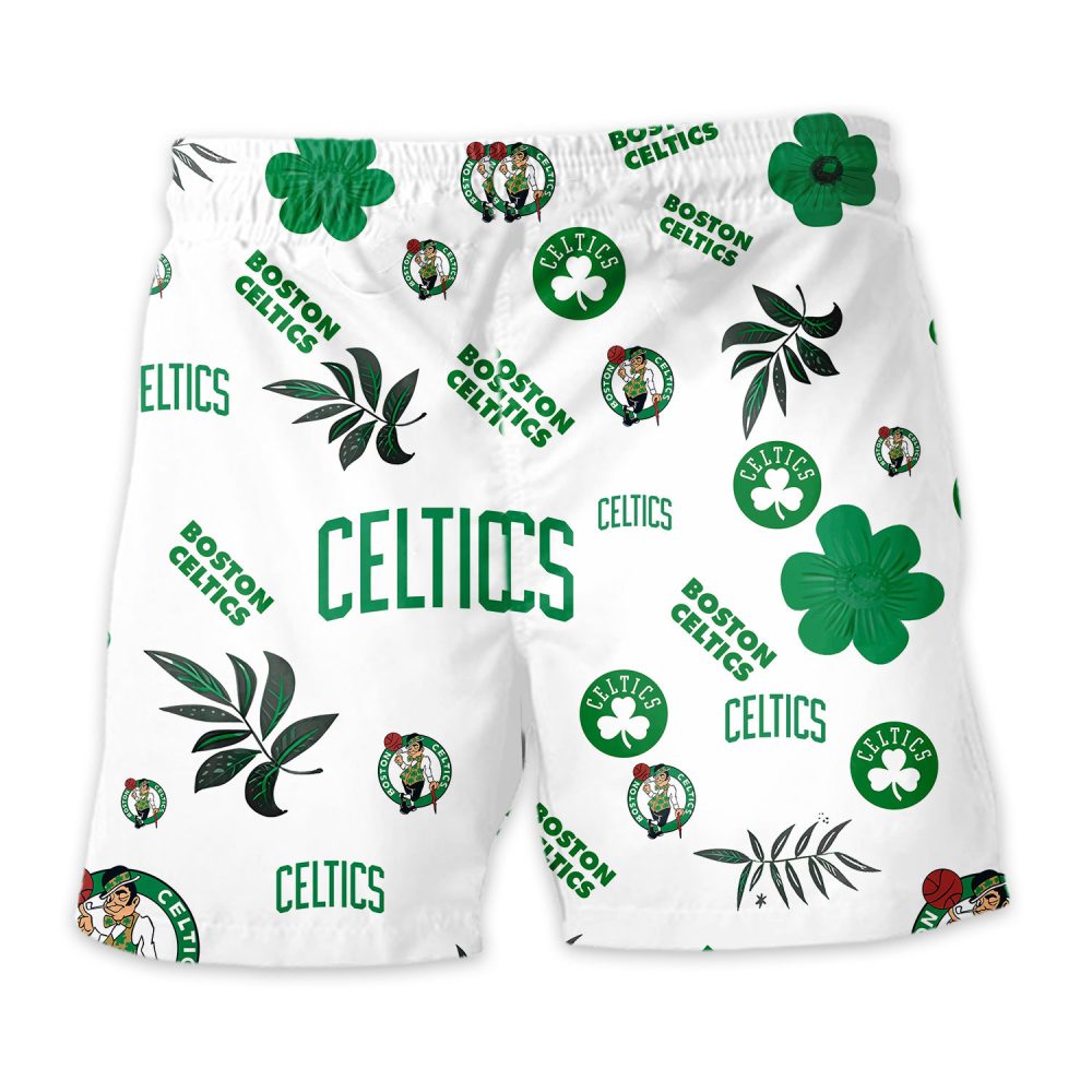 Boston Celtics Hawaiian Shorts Tropical Beach - Image 4