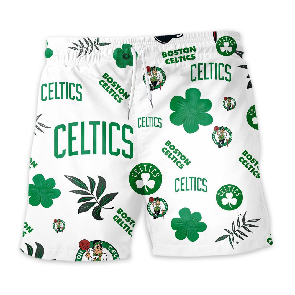 Boston Celtics Hawaiian Shorts Tropical Beach - Image 3