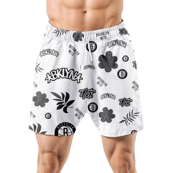 Brooklyn Nets Hawaiian Shorts Tropical Beach - Image 5
