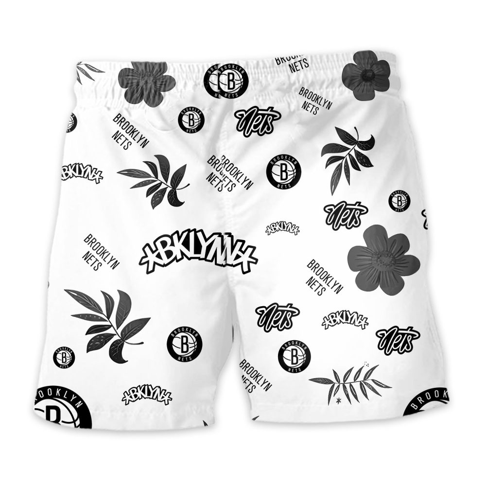 Brooklyn Nets Hawaiian Shorts Tropical Beach - Image 4