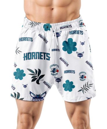 Charlotte Hornets Hawaiian Shorts Tropical Beach