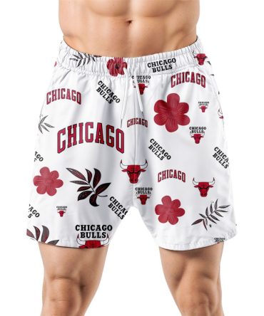 Chicago Bulls Hawaiian Shorts Tropical Beach