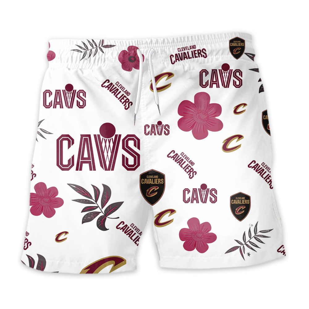 Cleveland Cavaliers Hawaiian Shorts Tropical Beach - Image 3